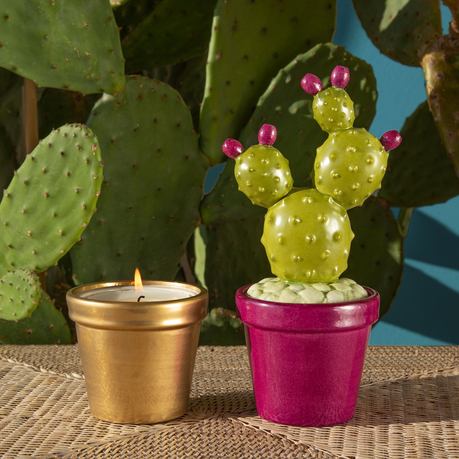 Prickly Pearl Scented Candle - Green & Fuchsia