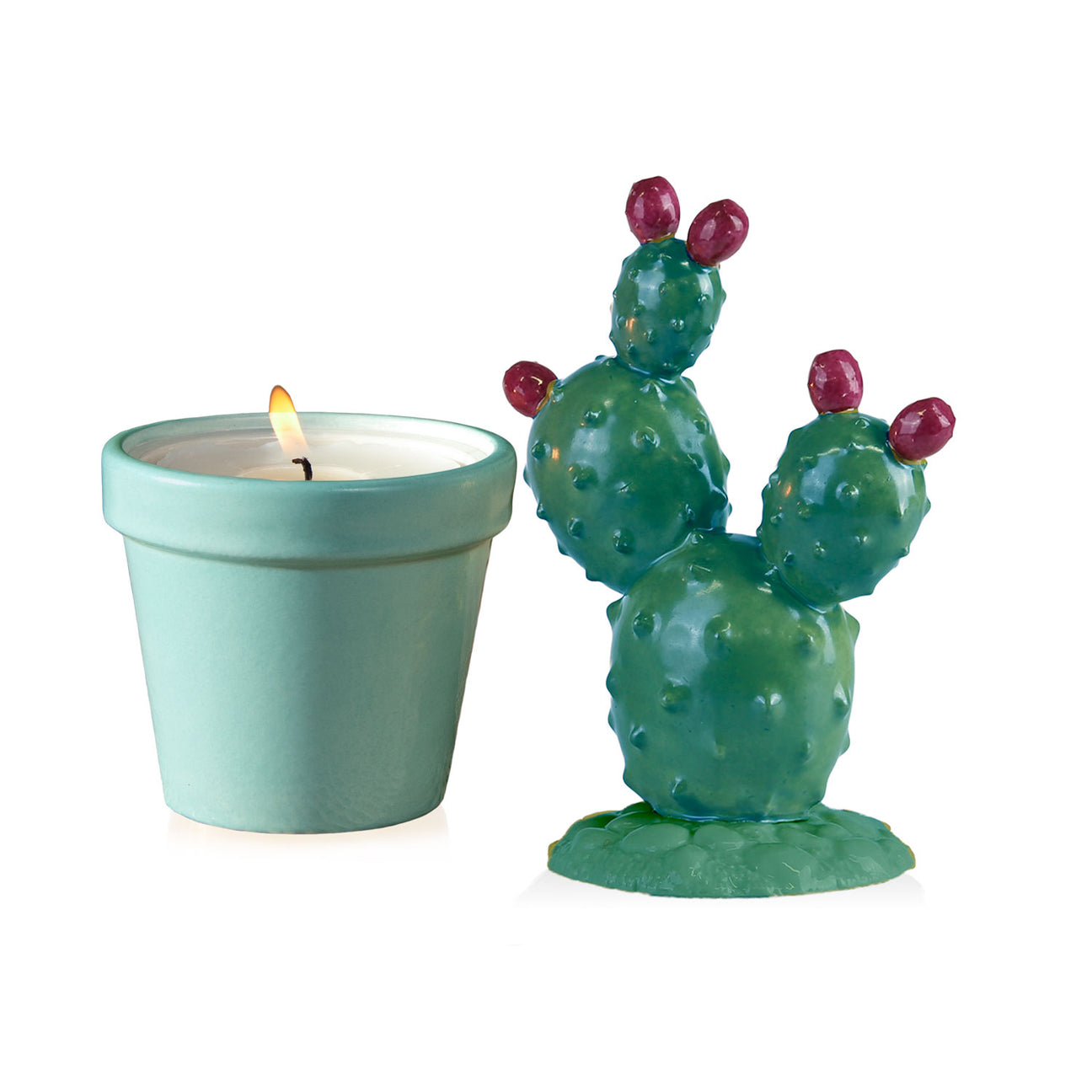 Prickly Pearl Scented Candle - Peacock Green &amp; Aquamarine 