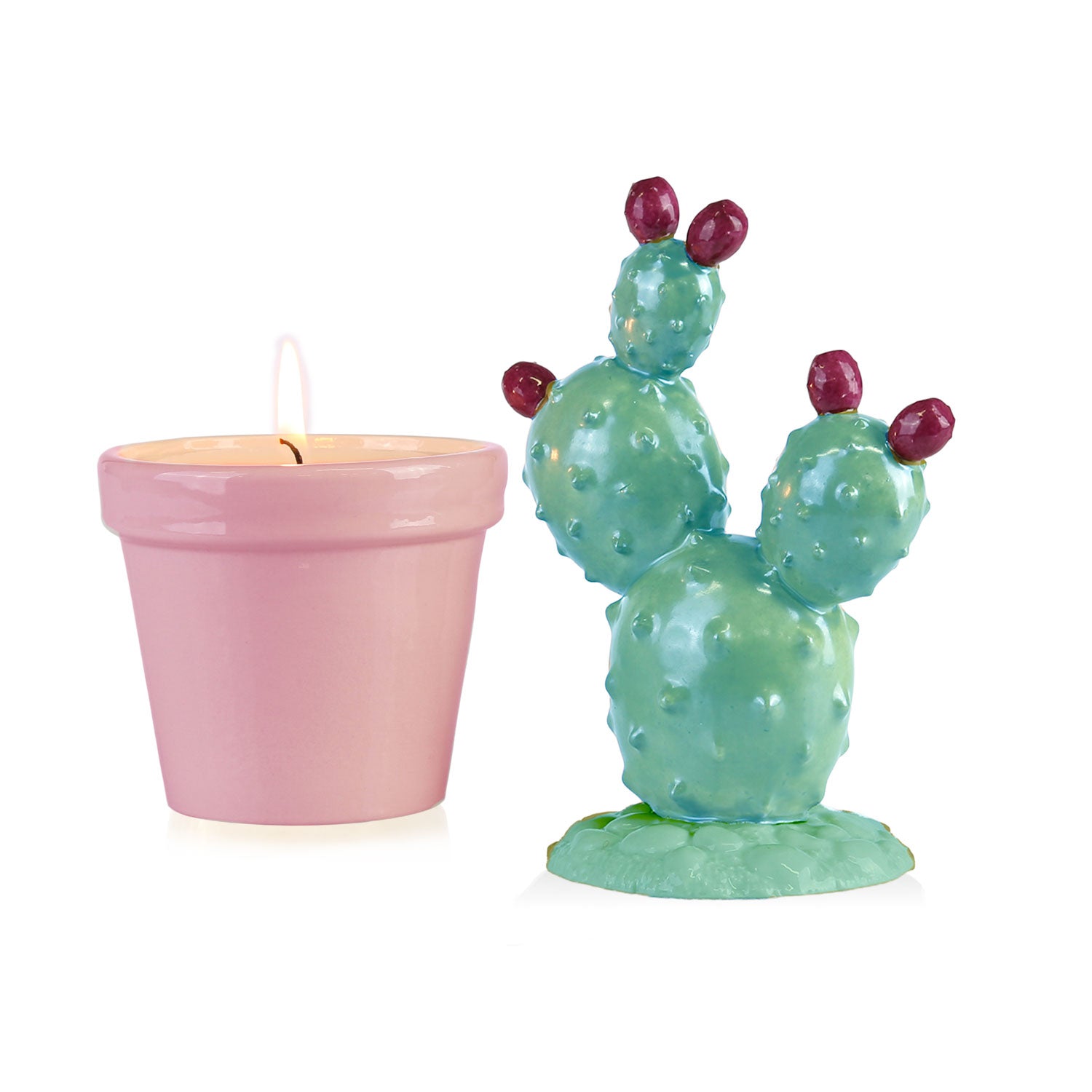 Prickly Pearl Scented Candle - Aquamarine & Pink