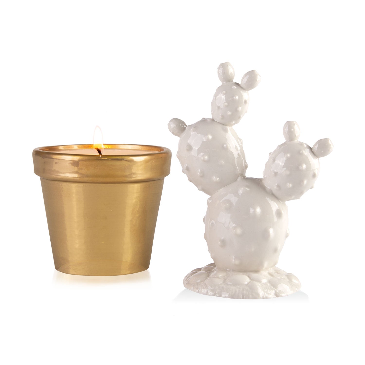 Prickly Pearl Scented Candle - White & Gold