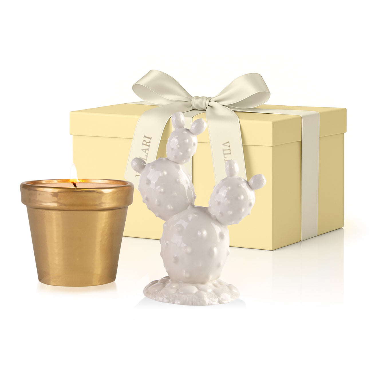 Prickly Pearl Scented Candle - White &amp; Gold 