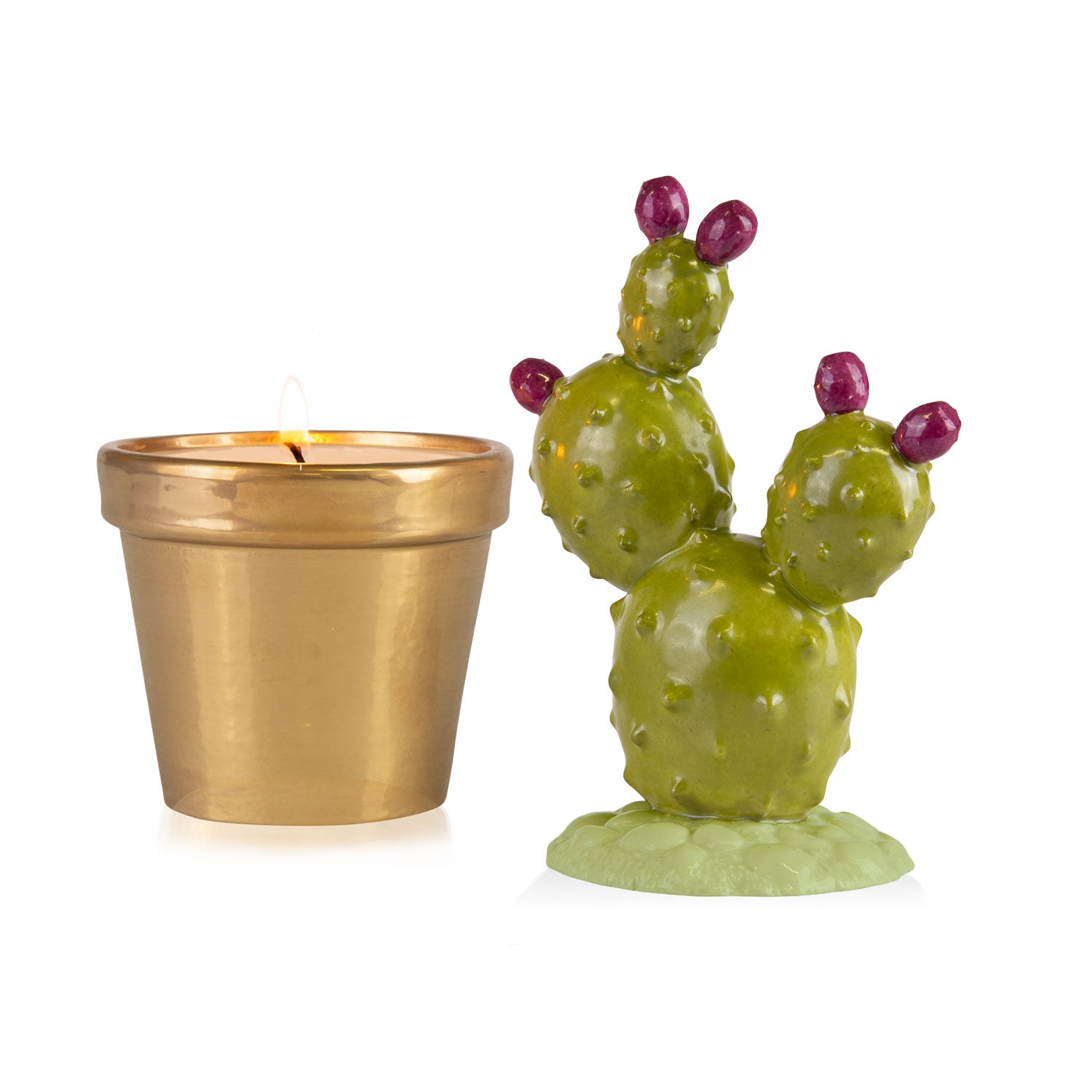 Prickly Pearl Scented Candle - Green & Gold