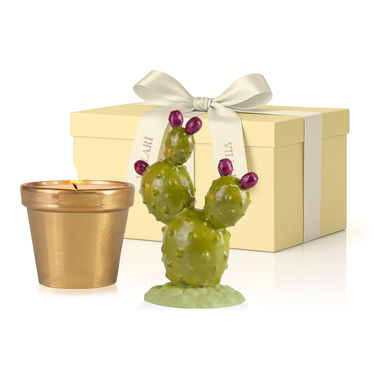 Prickly Pearl Scented Candle - Green &amp; Gold 