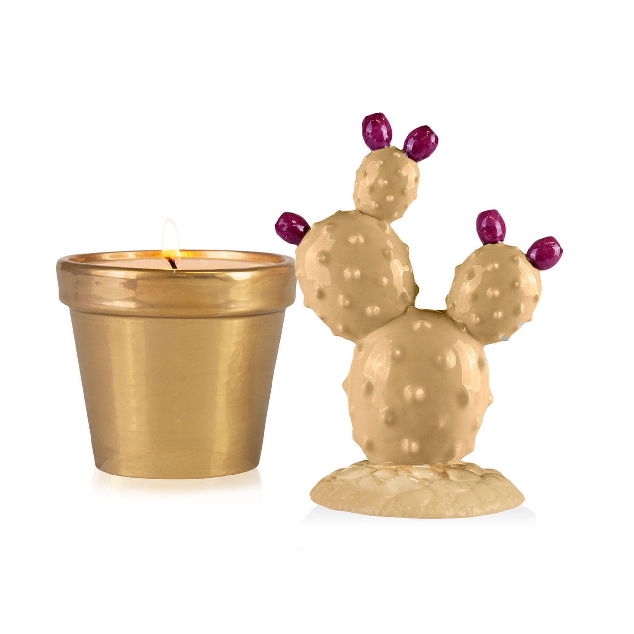Prickly Pearl Scented Candle - Pearly Caramel &amp; Gold 