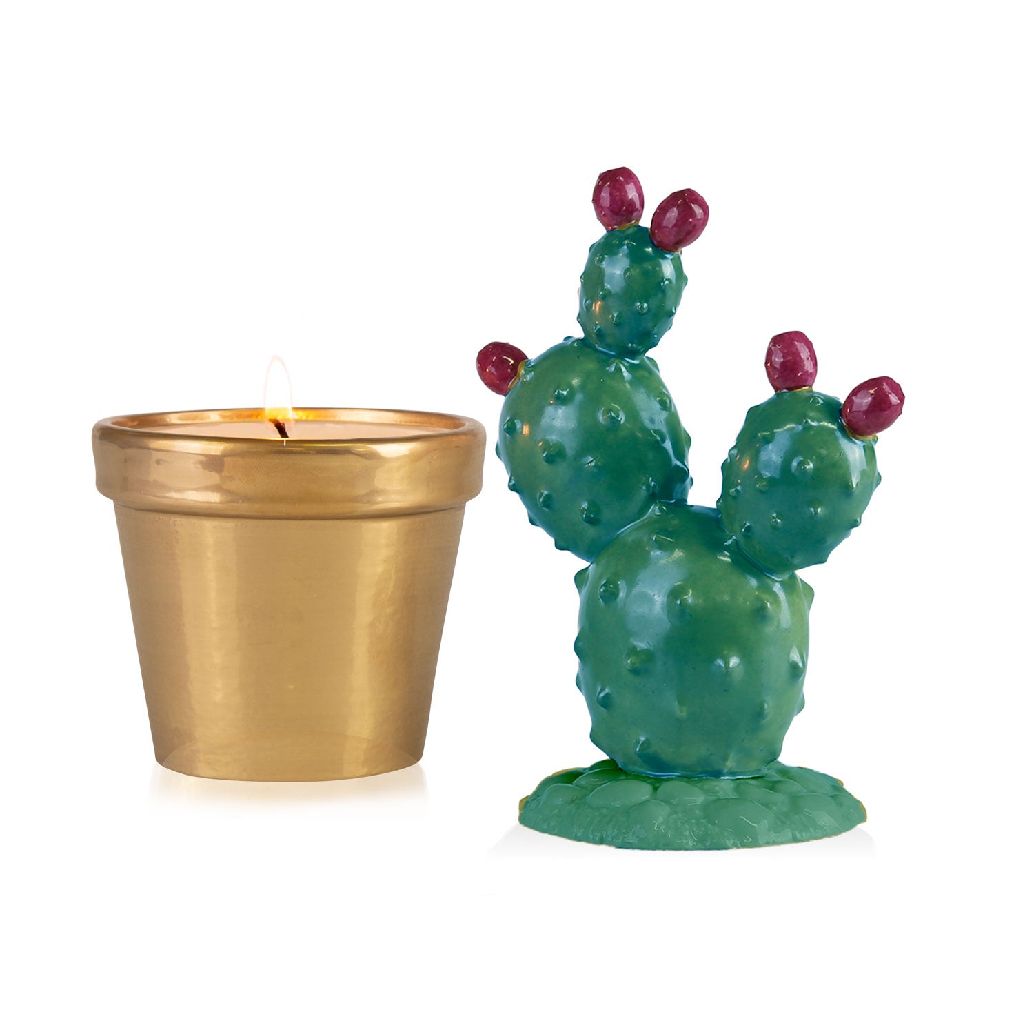 Prickly Pearl Scented Candle - Peacock Green & Gold