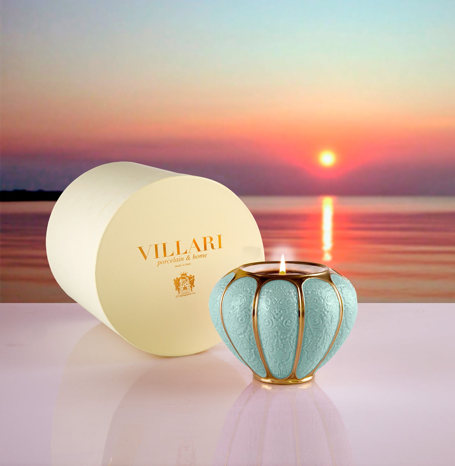 Amour Scented Candle - Aquamarine & Gold