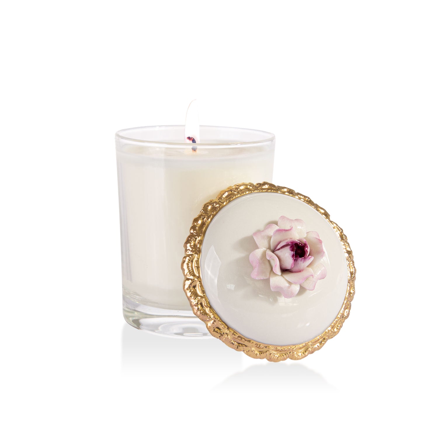 Camelia Scented Candle - Baby Pink & Gold