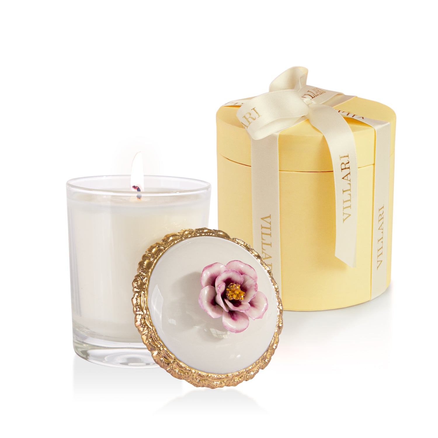 Ibiscus Scented Candle - Baby Pink & Gold