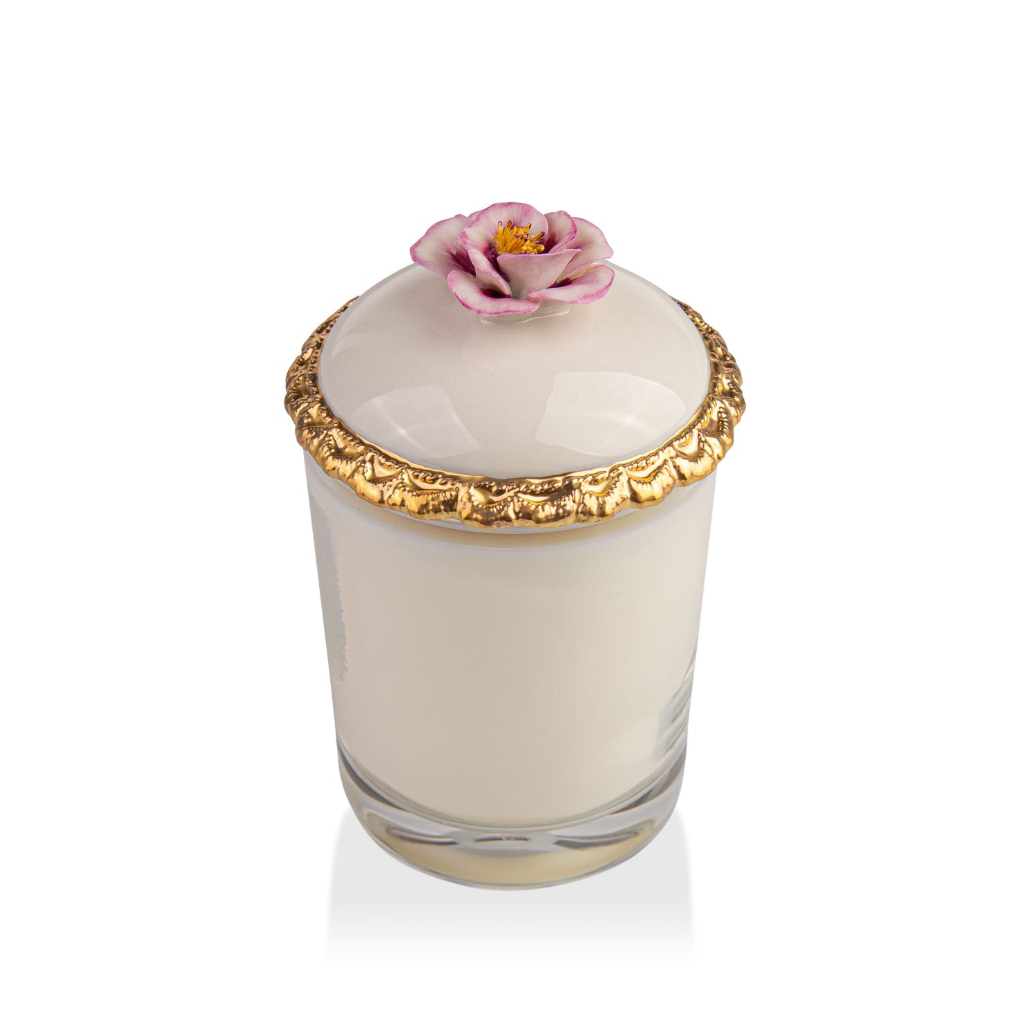 Ibiscus Scented Candle - Baby Pink & Gold