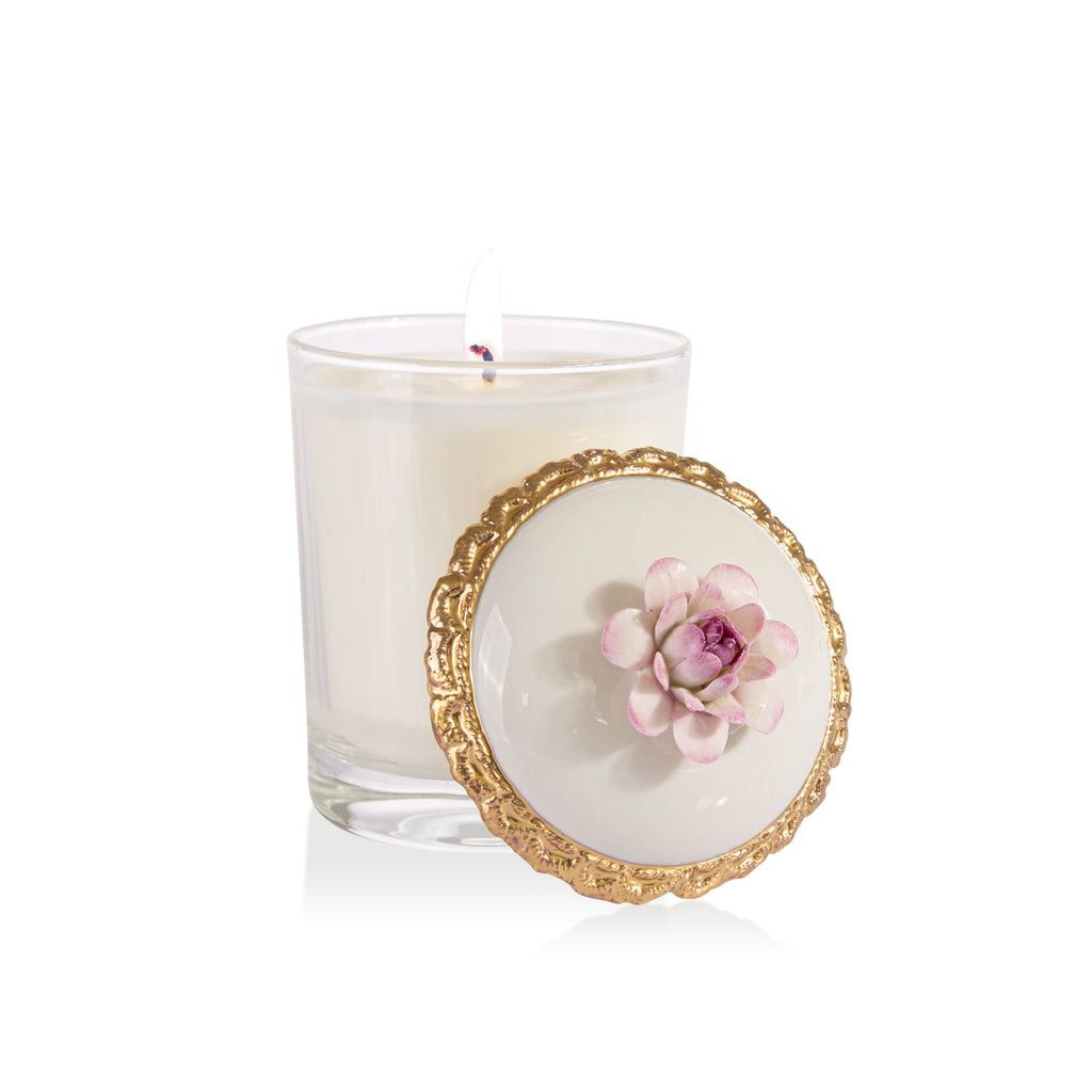 Peony Scented Candle - Baby Pink & Gold