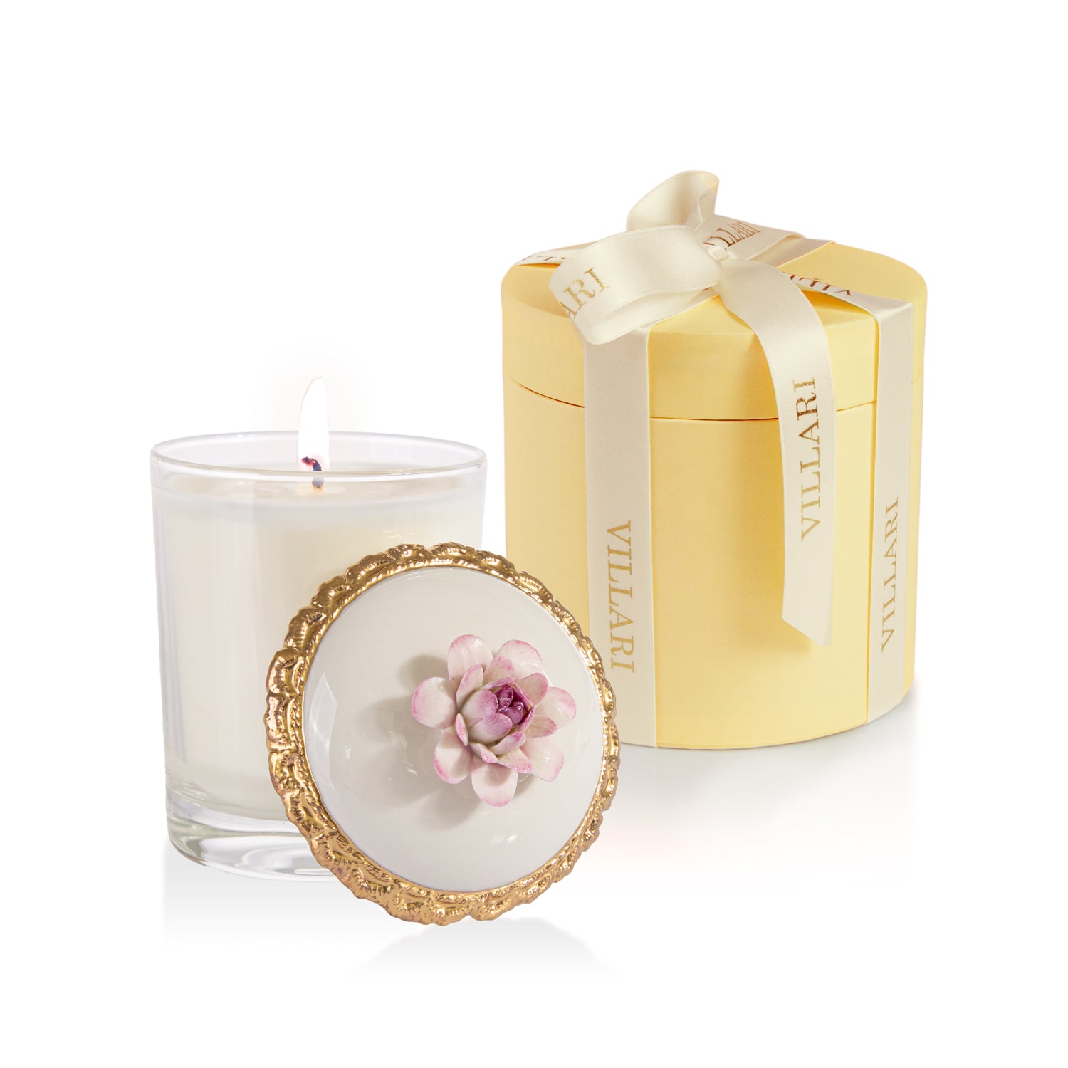 Peony Scented Candle - Baby Pink & Gold