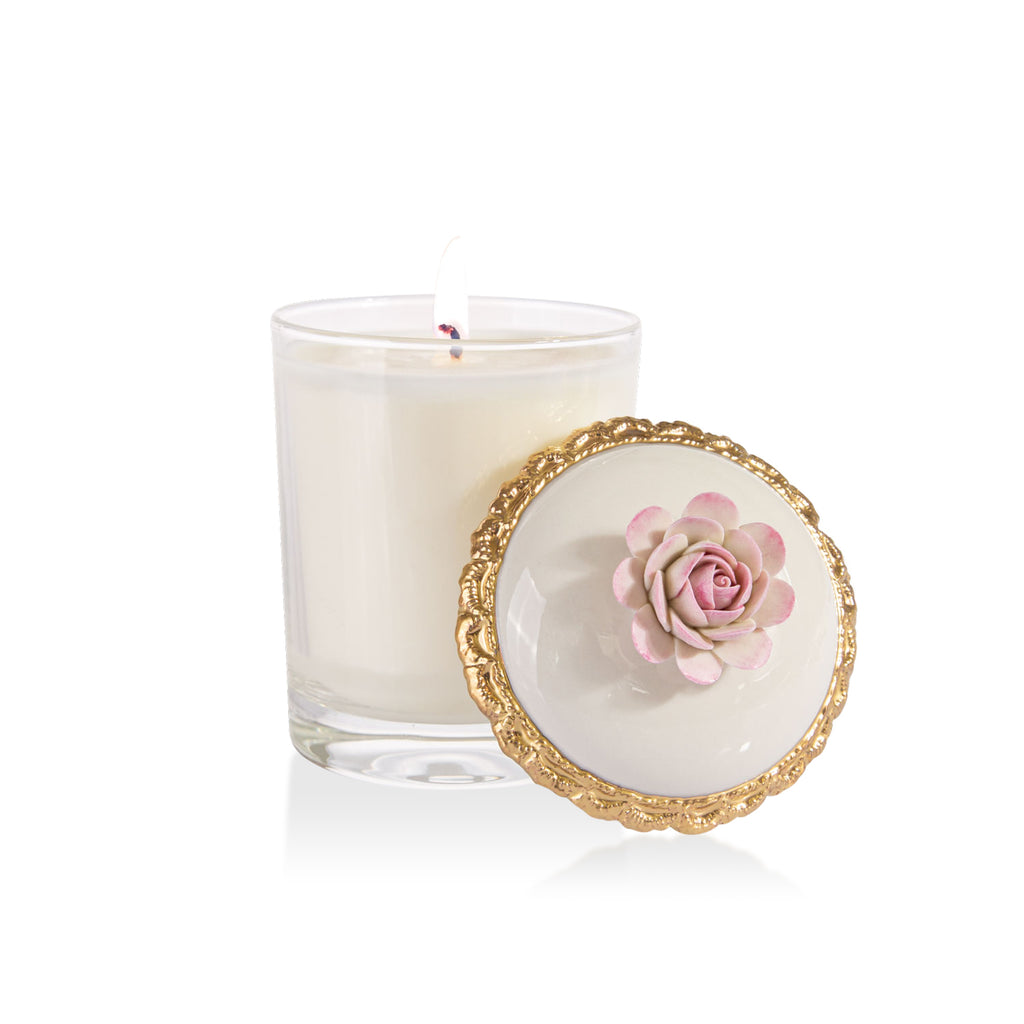 Rose Scented Candle - Baby Pink & Gold