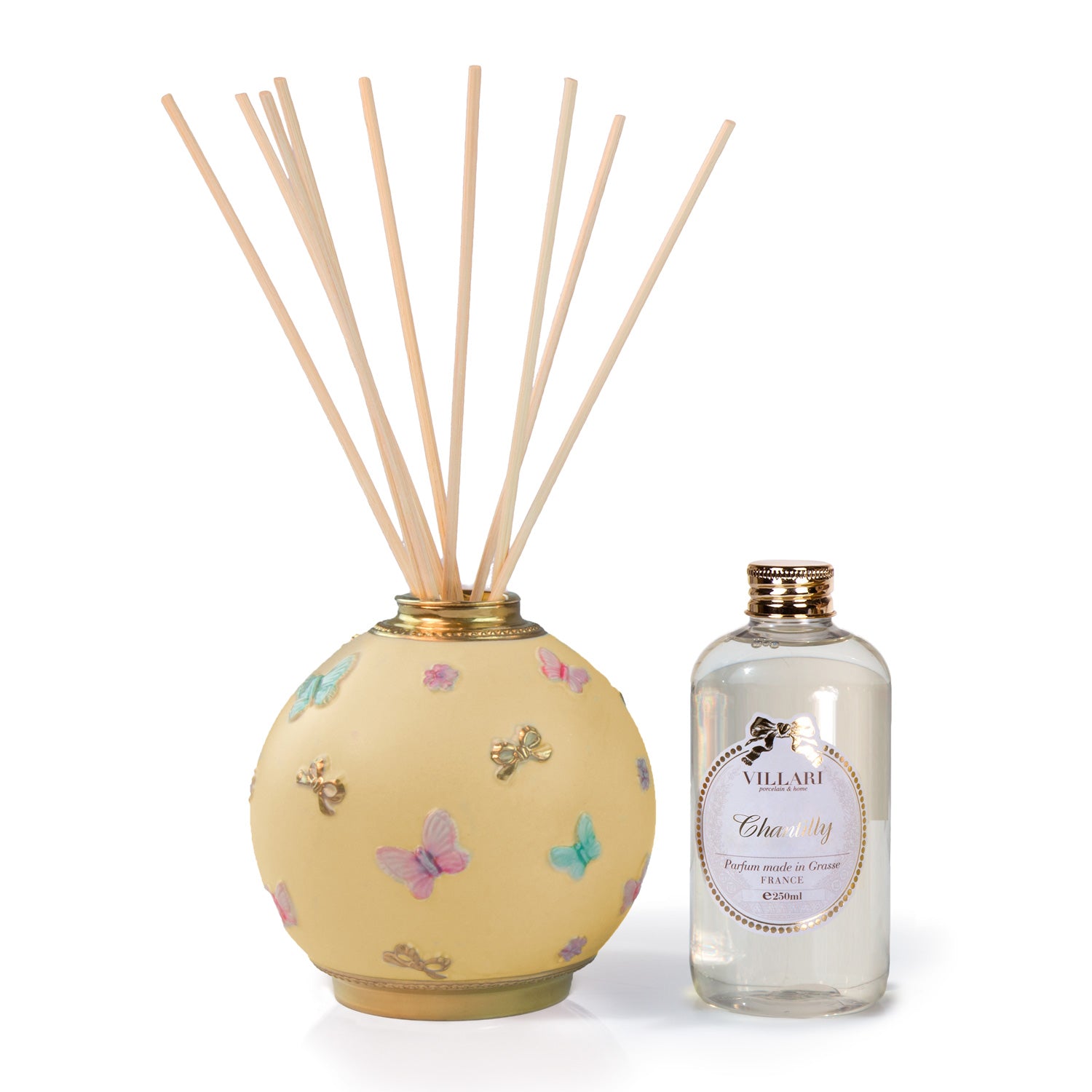 Butterfly Home Fragrance Diffuser  - Light Yellow & Gold