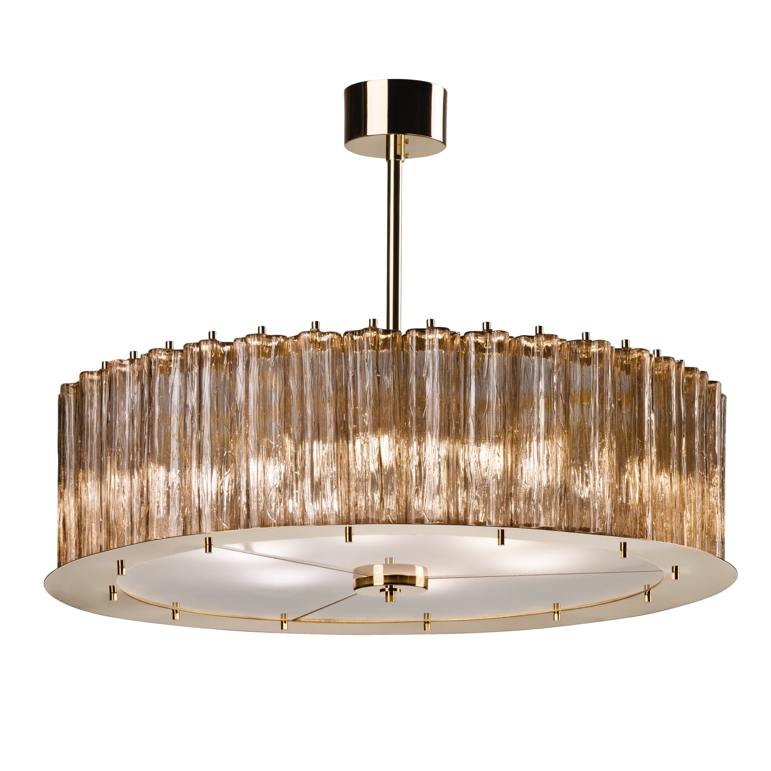 Drum Round Chandelier - 6 Lights - Gold