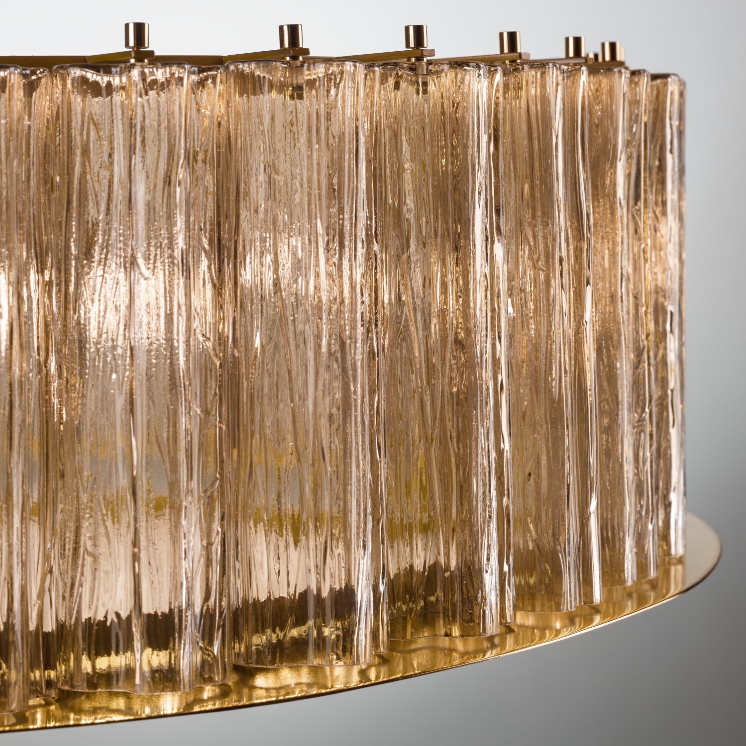 Drum Round Chandelier - 6 Lights - Gold