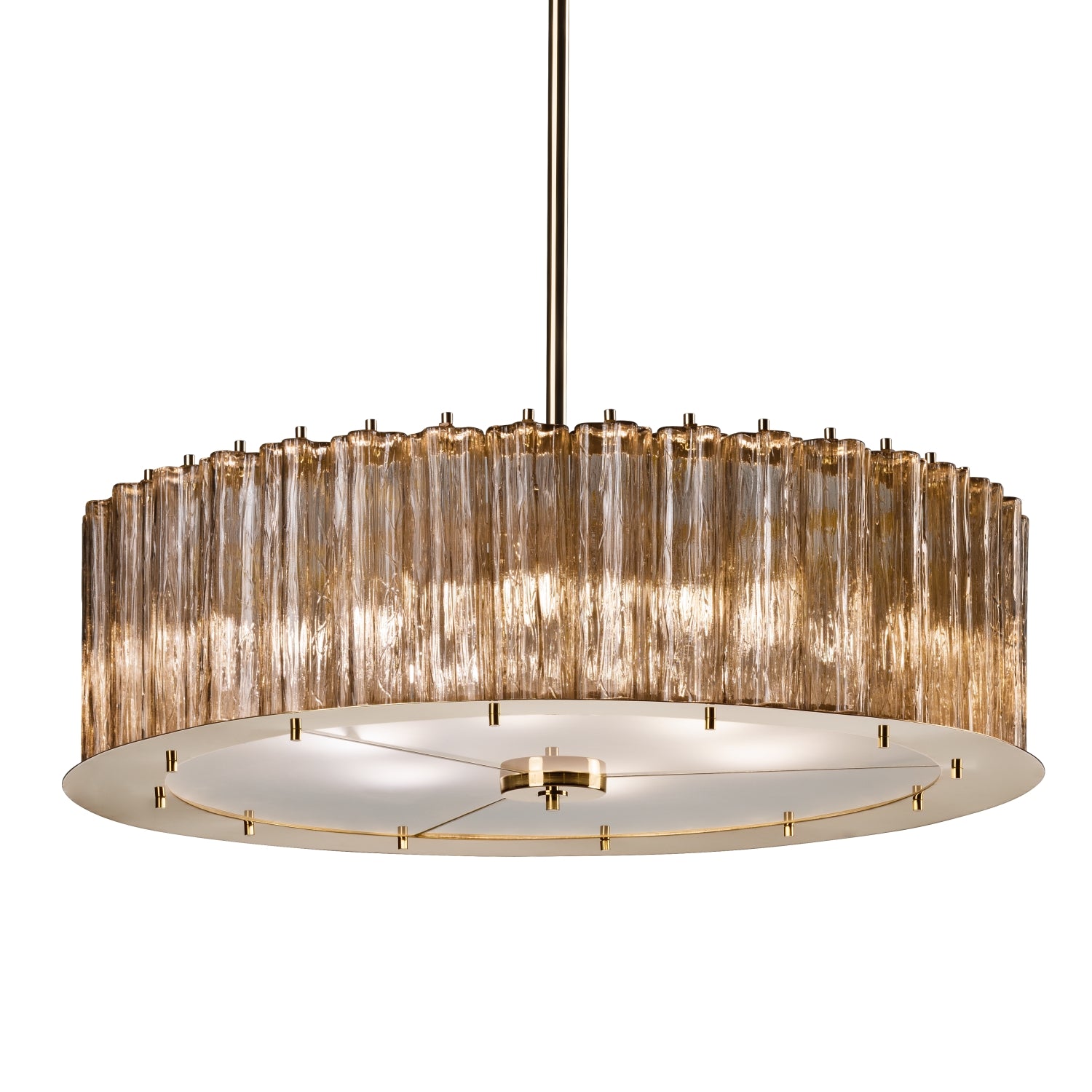 Drum Round Chandelier - 6 Lights - Gold