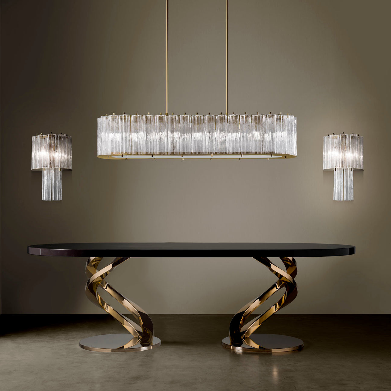 Drum Wall Light - Transparent &amp; Gold 