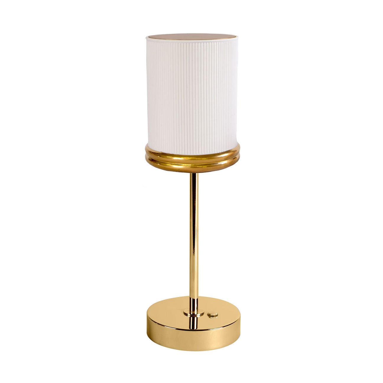 London Rechargeable Table Lamp - White &amp; Gold 
