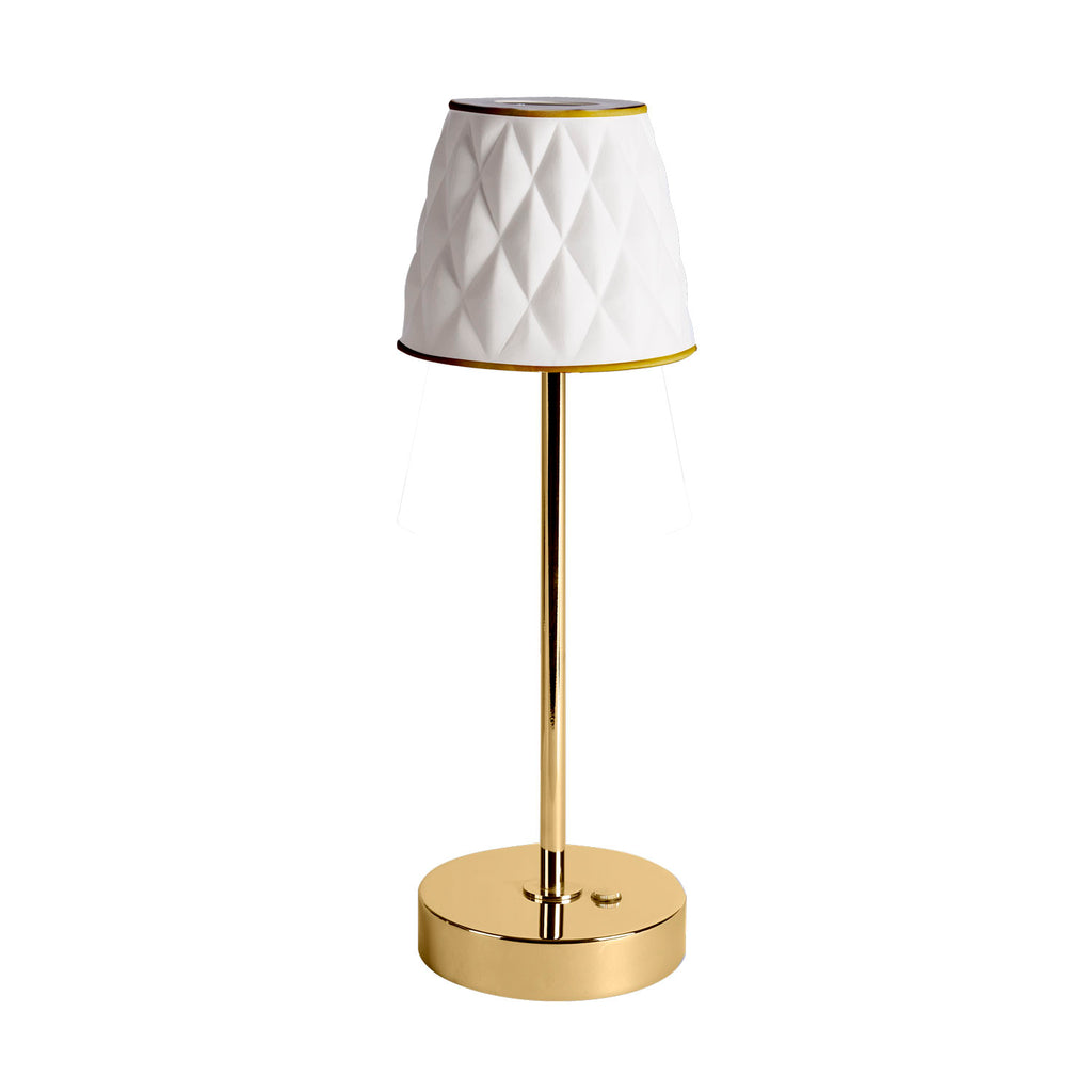Infinity Rechargeable Table Lamp - White & Gold