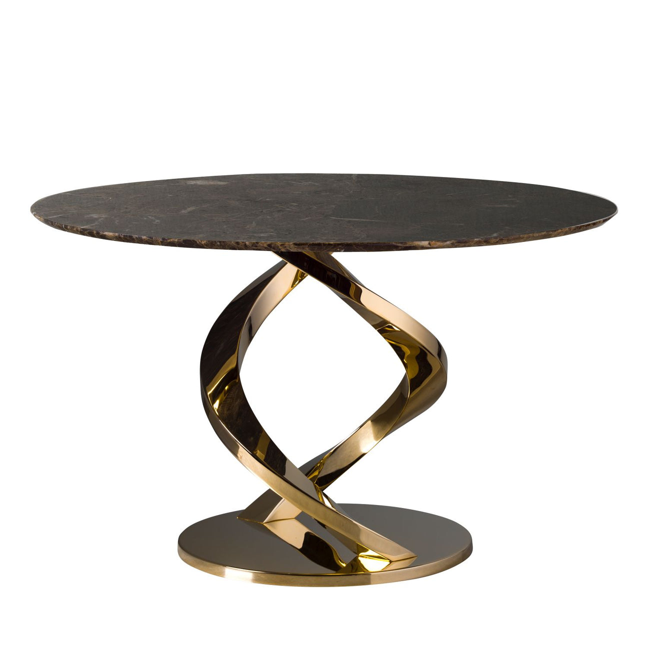 Woman Dining Table - Dark Emperador &amp; Gold 