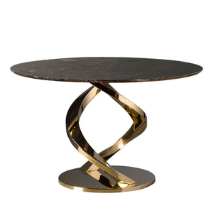 Woman Dining Table - Dark Emperador & Gold