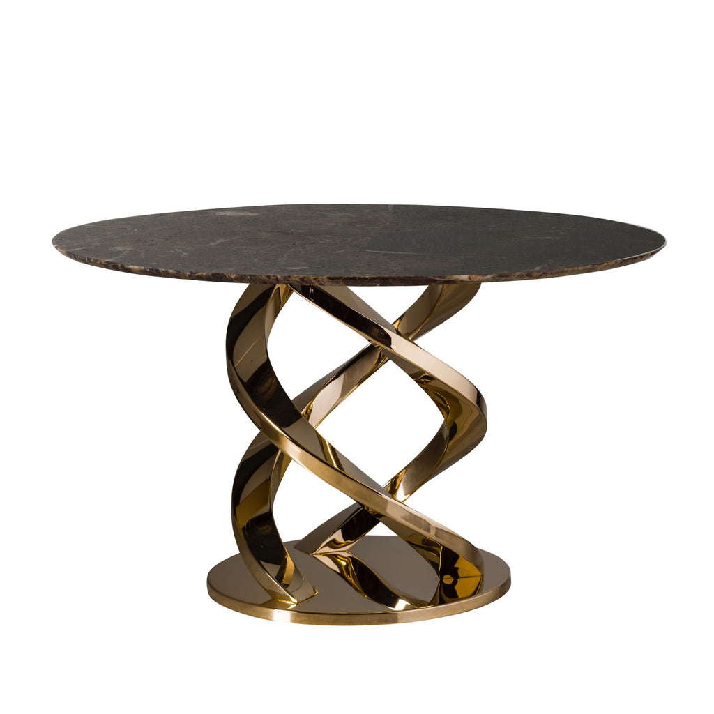 Cerberus Dining Table - Dark Emperador & Gold