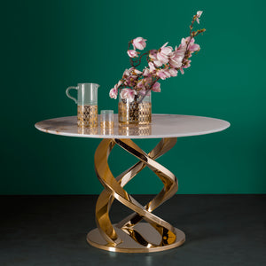 Cerberus Dining Table - Onyx & Gold