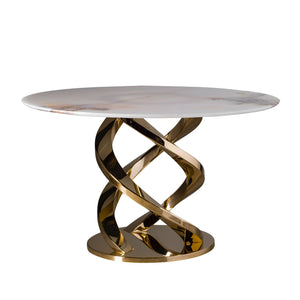 Cerberus Dining Table - Onyx & Gold