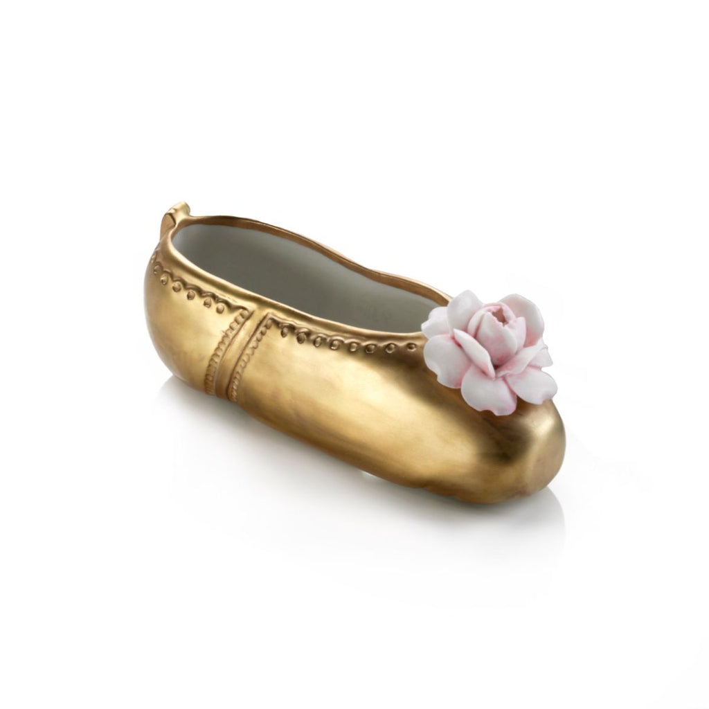 Ballet Shoe - 12 Cm - Gold & Pink