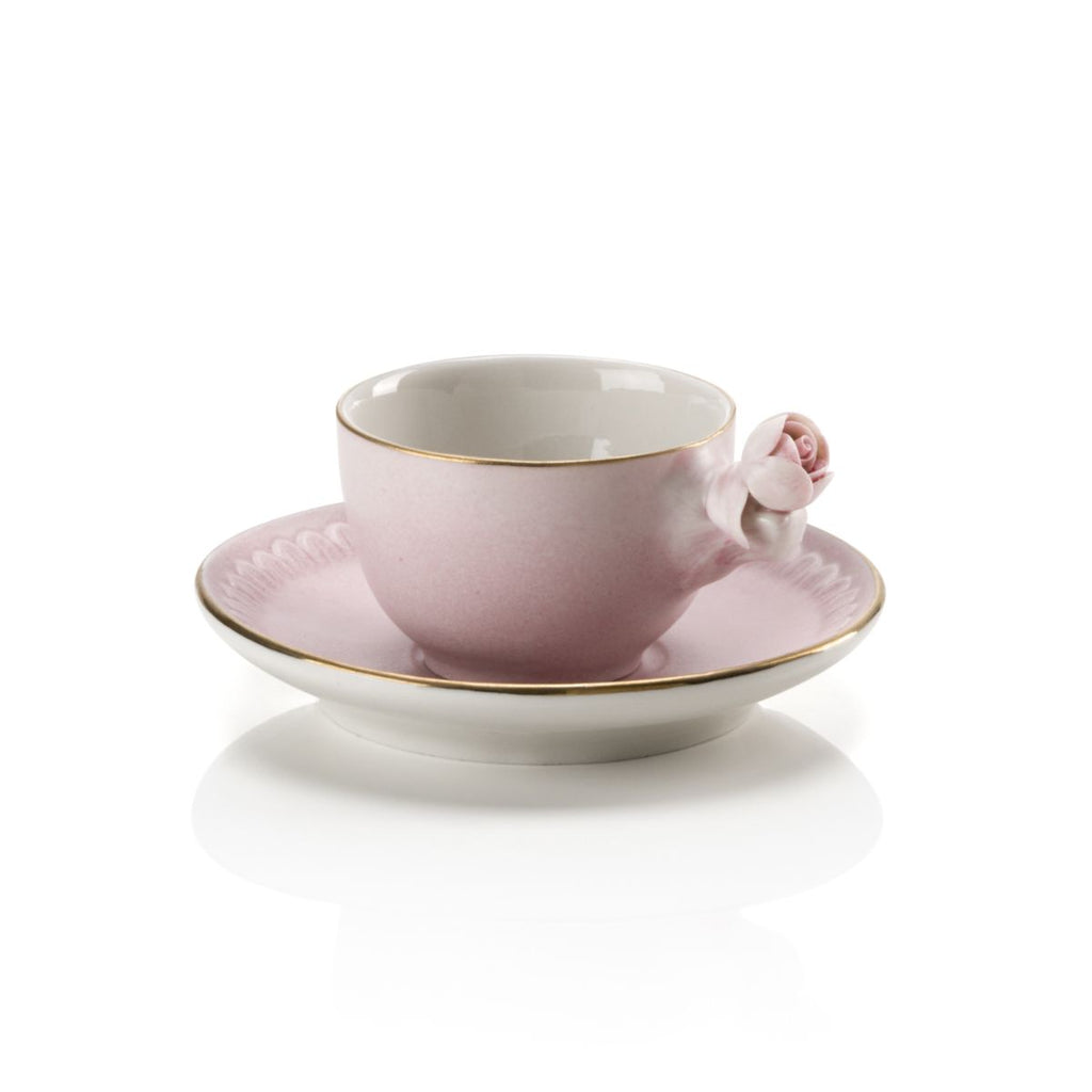 Marie-Antoinette Pink Coffee Cup & Saucer