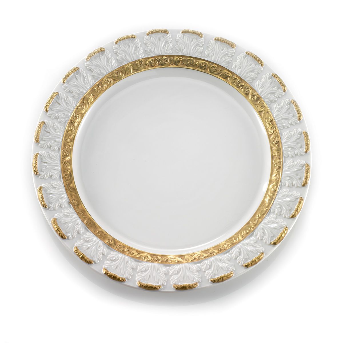 Queen Elizabeth White &amp; Gold Lay Plate 