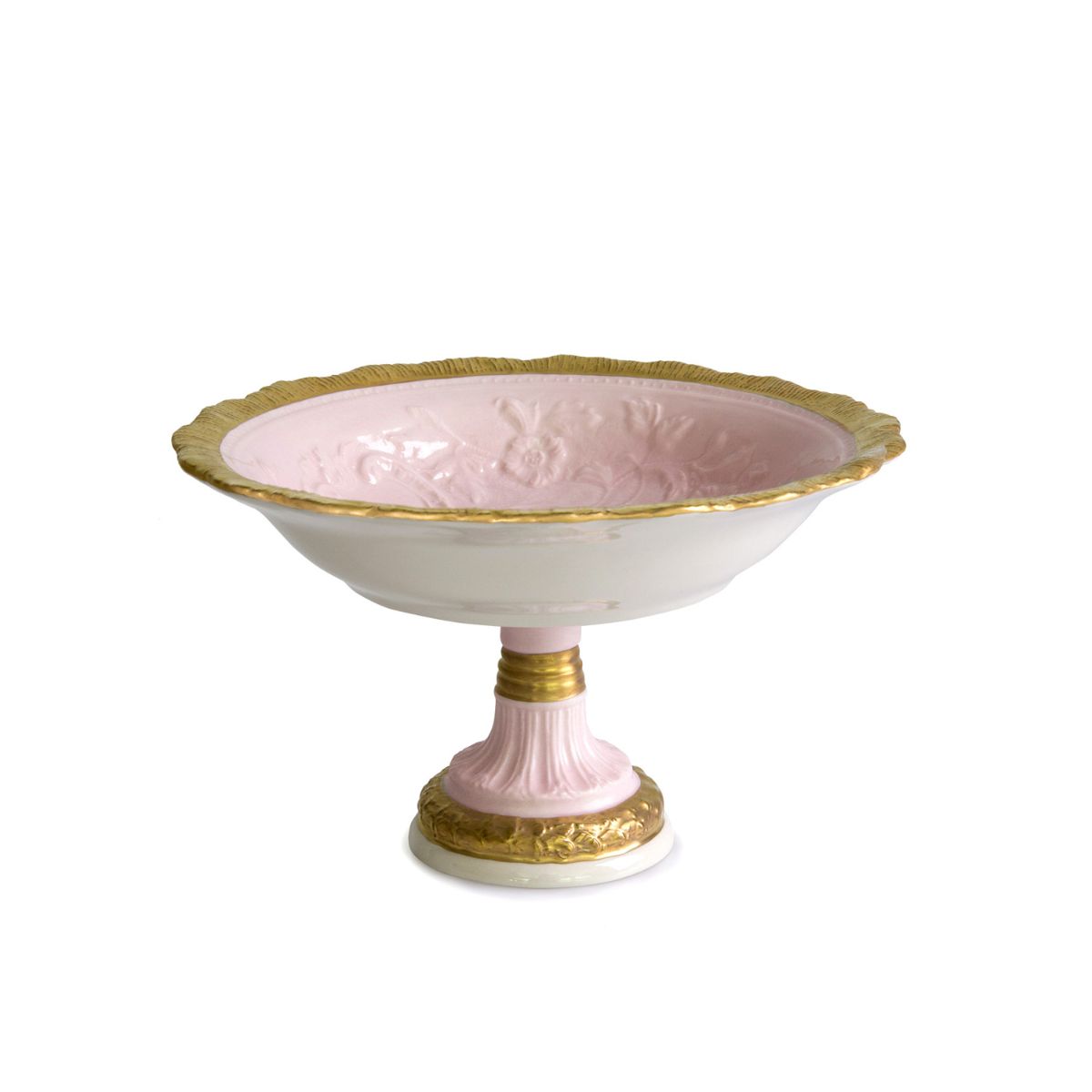 Taormina Pink &amp; Gold Small Footed Bowl 