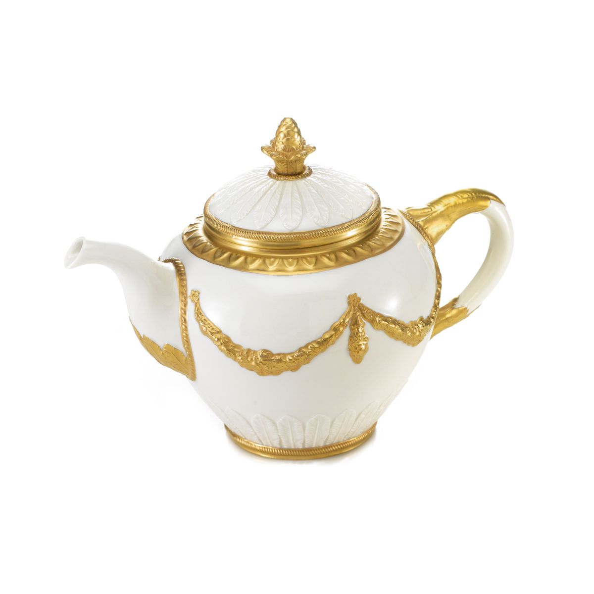 Empire White &amp; Gold Teapot 