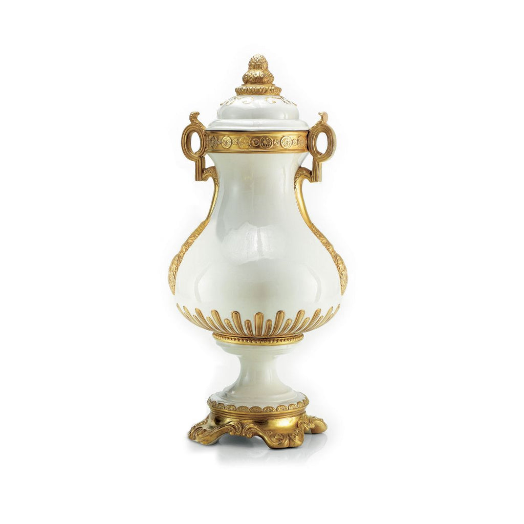 Baroque Heritage Potiche Vase - White & Gold