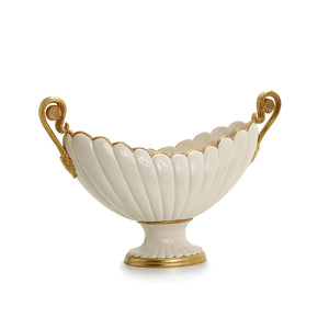 Eurydice Oval Centrepiece - White & Gold