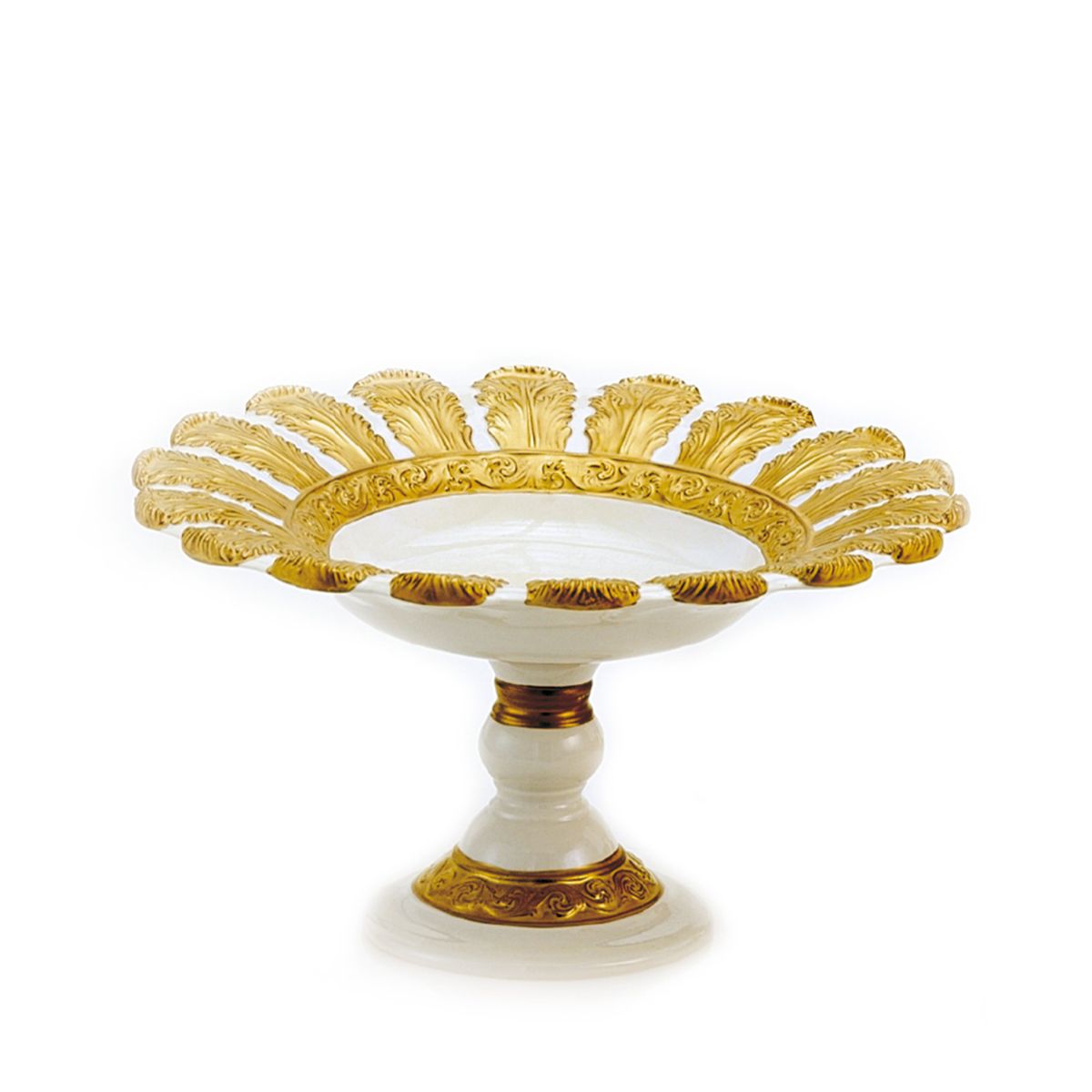 Queen Elizabeth White & Gold Footed Cake Stand