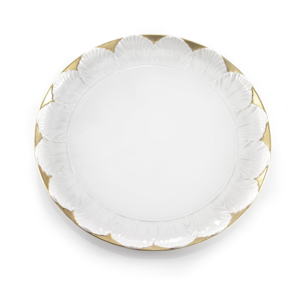Tulip Lay Plate - White & Gold