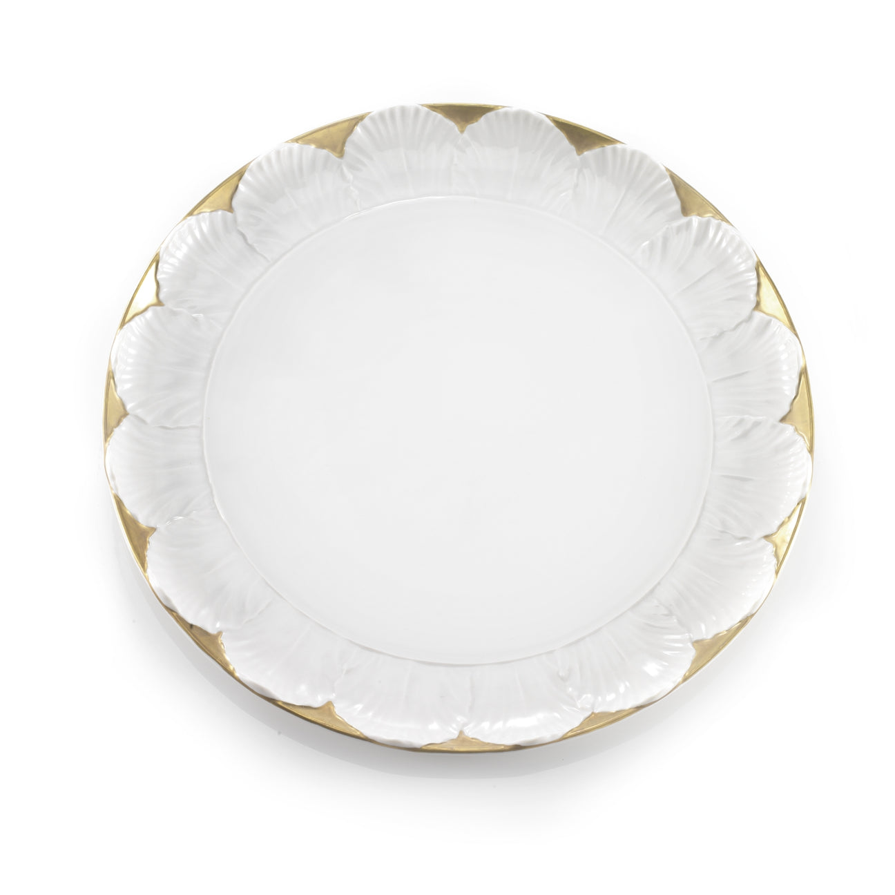 Tulip Lay Plate - White &amp; Gold 