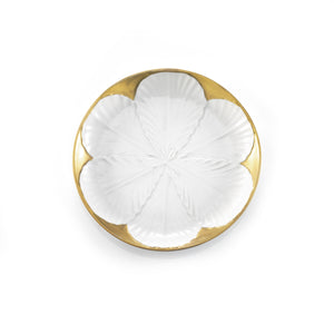 Tulip Dessert Plate - White & Gold