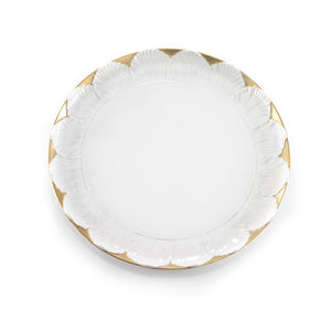 Tulip Dinner Plate - White & Gold
