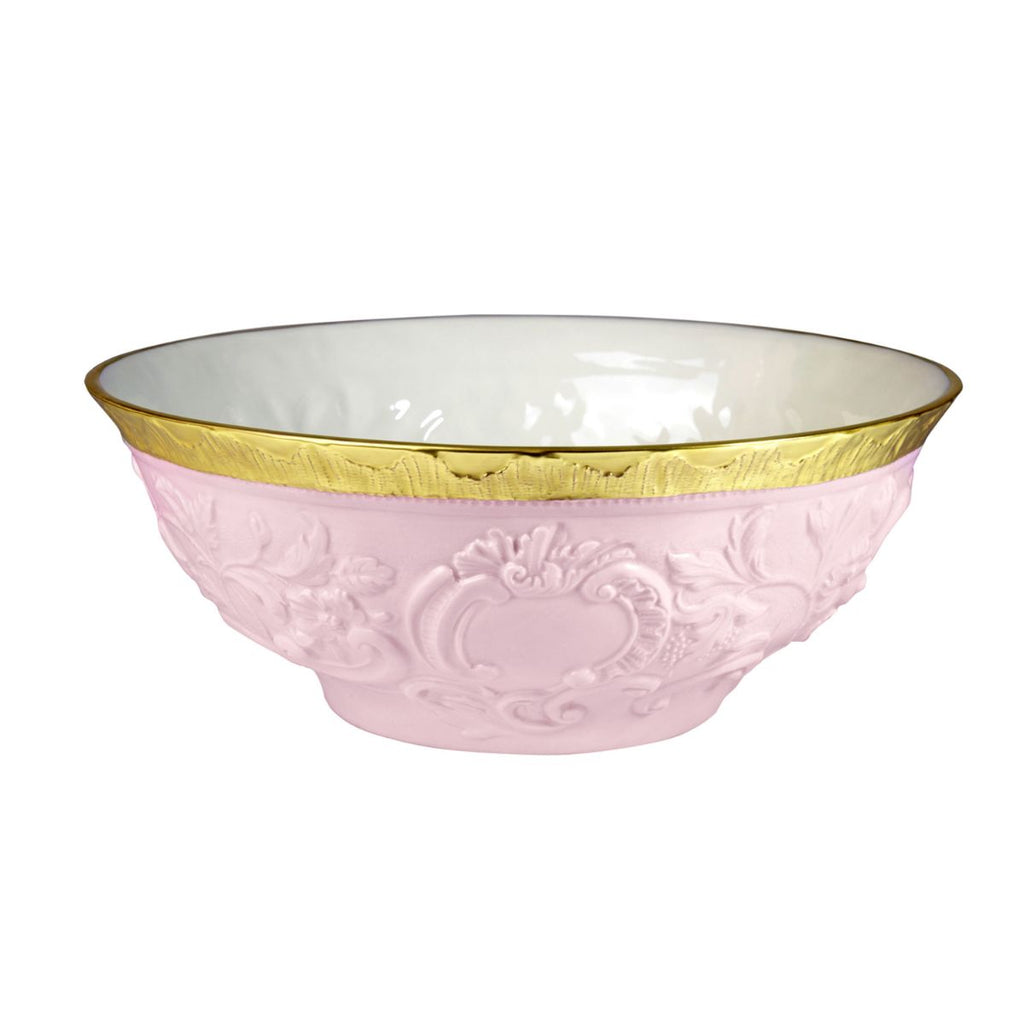 Taormina Pink & Gold Salad Bowl
