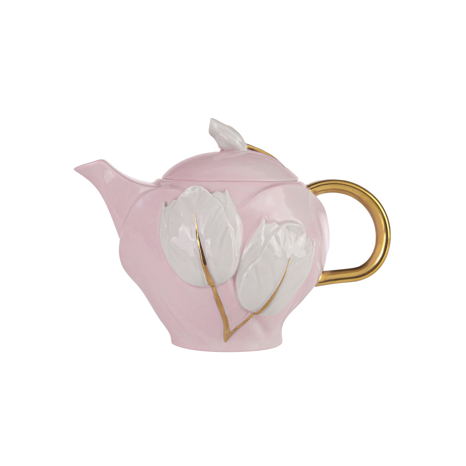 Tulip Coffee Pot - Pink & White