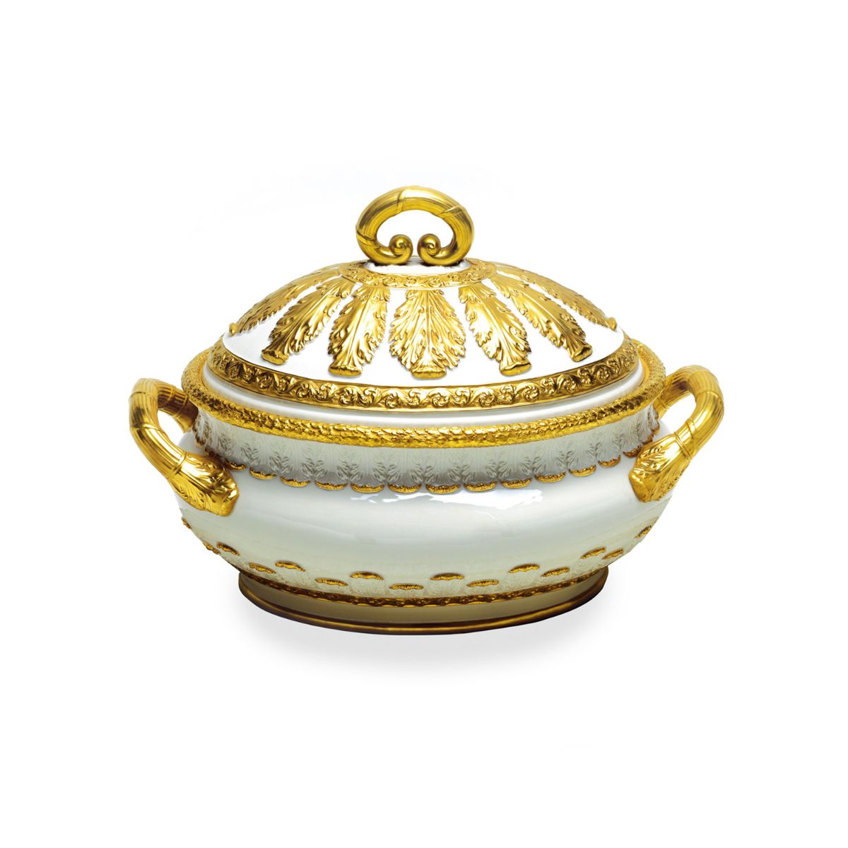 Queen Elizabeth White &amp; Gold Small Soup Tureen 