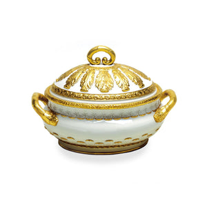 Queen Elizabeth White & Gold Small Soup Tureen