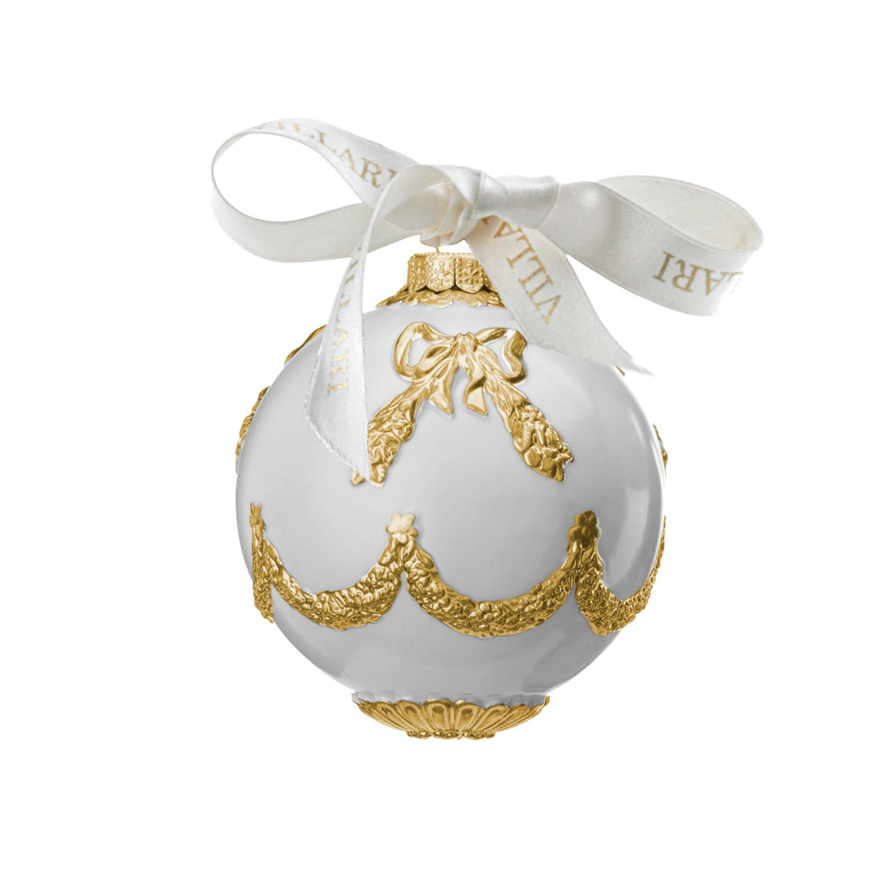 Imperial Christmas Bauble  - White &amp; Gold 