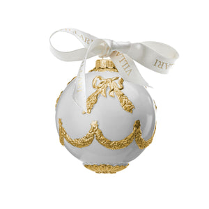 Imperial Christmas Bauble  - White & Gold