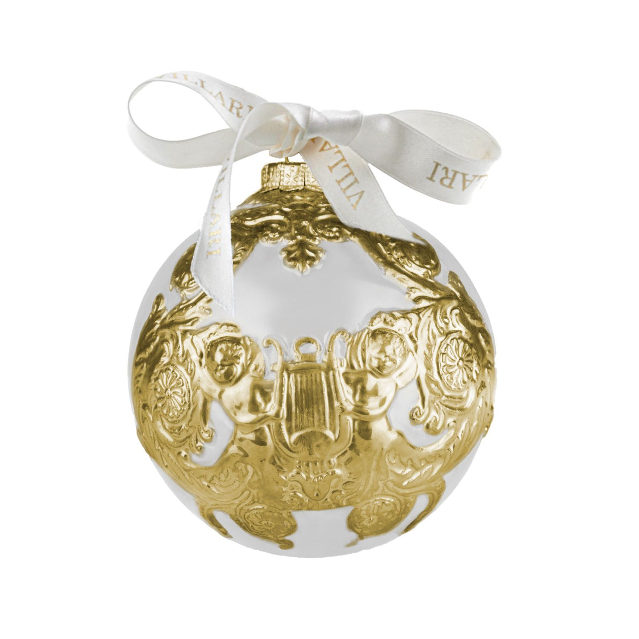 Angels Christmas Bauble - White &amp; Gold 