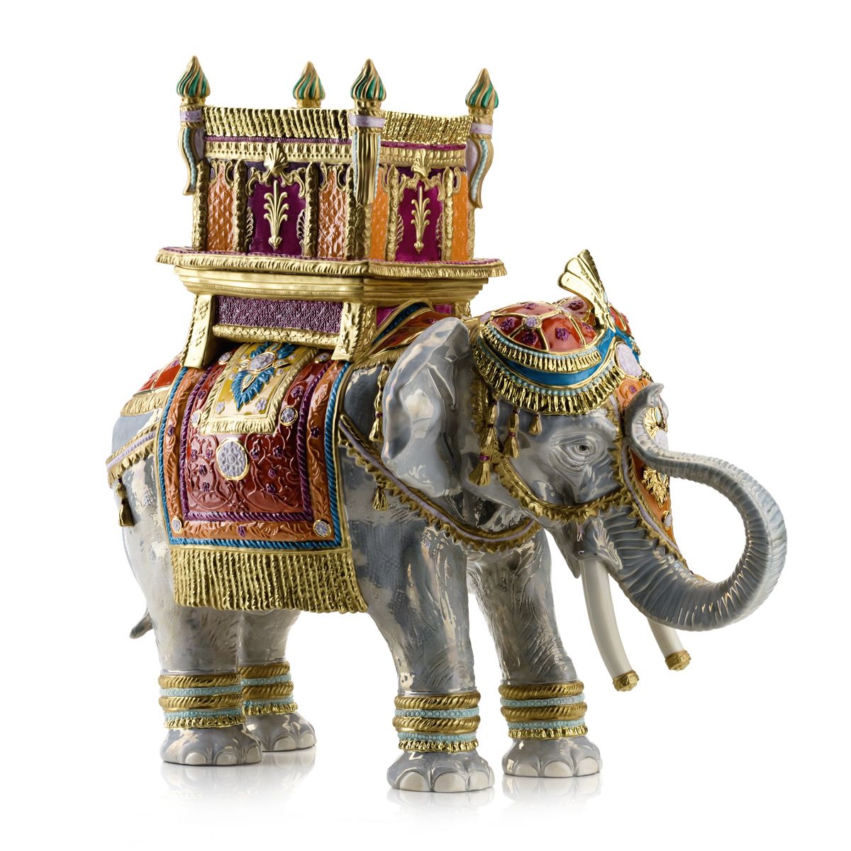 Happy Jaipur Elephant - Limited Edition 108 Pcs - Mango &amp; Coral 