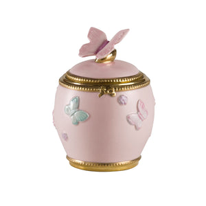 Butterfly Pastel Pink Sugar Bowl
