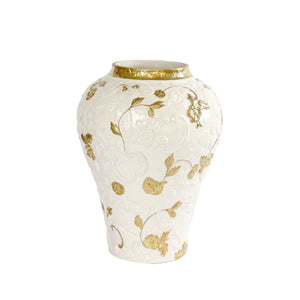 Taormina Large Vase - White & Gold